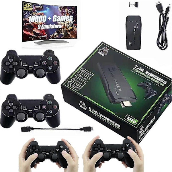20.000+ 4K HDMI TV Videospil Stick Retro Spilkonsoll med 2 Trådløse Controllere 4k Spil Stick 100% Ny