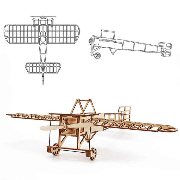 Flyvemaskine Model Træ Simulation Legetøj Let Træ Flyvemaskine Samle Legetøj[D]
