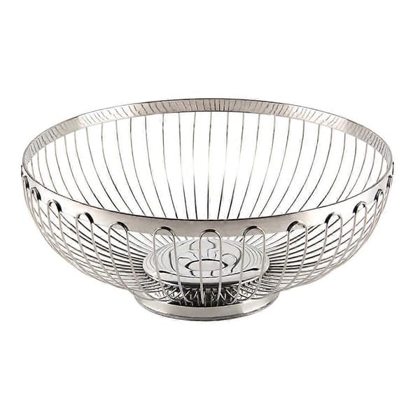 Fruktskålar Förvaringsbehållare i rostfritt stål Rund Silver 20.00X20.00X8.60CM Kök 1-pack[D] Silver 20.00X20.00X8.60CM
