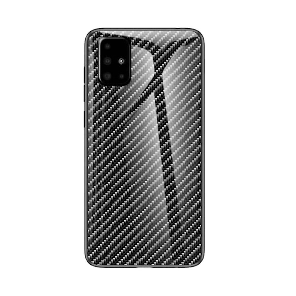 Svart Kolfiber Combo TPU-fodral För Din Samsung Galaxy A51[D]