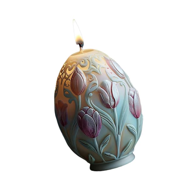 Silikoneforme Rose Blomst Lysforme Epoxy Resin Forme Støbeforme Påske Relief Æg Gipsforme Flerfarvet[D] C