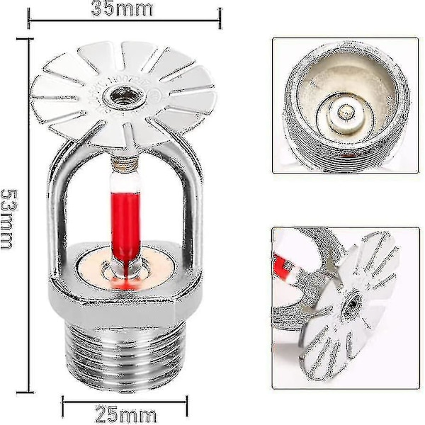 5-pack Brandsprinklerhuvud 3/4 tum Hängande Typ 155 Vattenspray Nedåt 68 Mässing Sprinklerhuvuden 3/4\" NPT