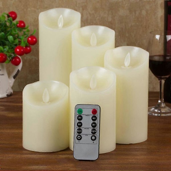 4x Universal Fjernkontroll med 24 Timers Timer for Flammeløse Svingende LED-Lys - Yvan