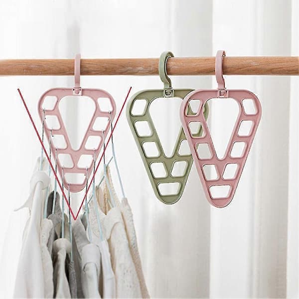 Multifunktionell Klädställning Triangulär Design Med Jämn Kraft För Garderob[D] Light Green