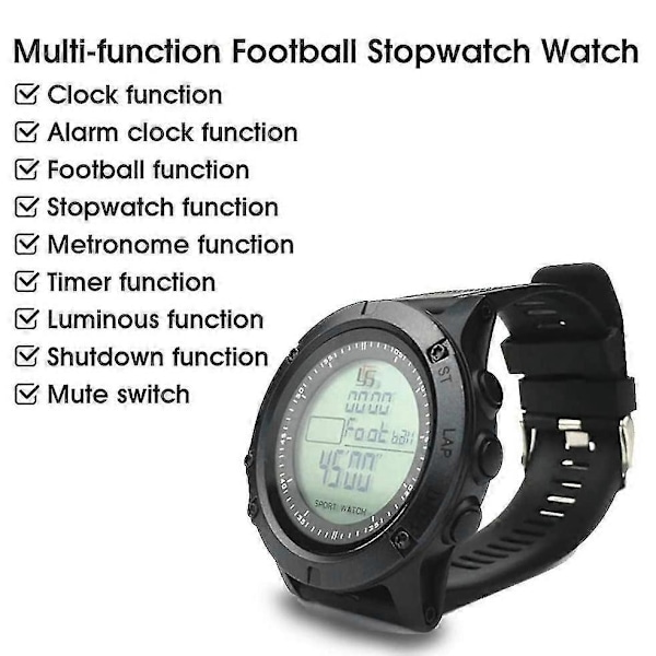 Digital Stoppur Fotboll Stoppur Timer för Tränare 100 Varvsminne Vattentålig Nedräkning Sto[D]