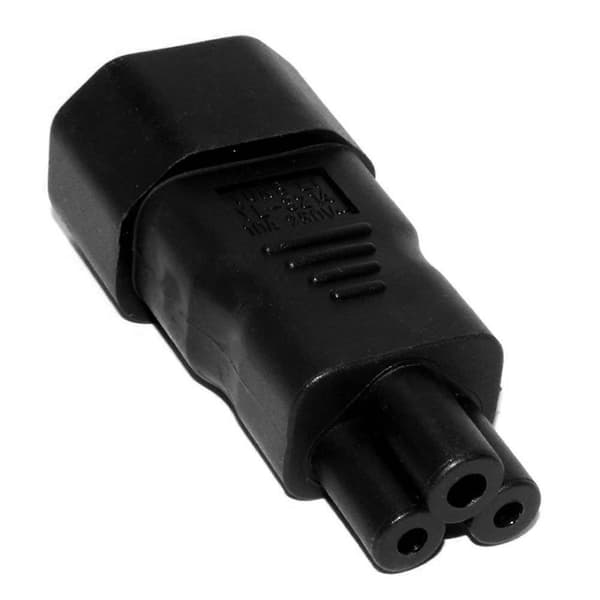 2X PDU UPS C14 til C5, IEC320 C13/C14 til C5/C6 Strømkabeladapter for PC Bærbar PC Strømforsyning [D] Black