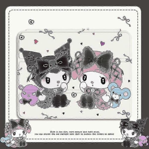 Otwoo Sanrio iPad-etui Trifold Kawaii Kuromi Mymelody For 9/10 Generasjon/10.2 Tommer/mini6/air5/4/pro All Inclusive Beskyttende Etui