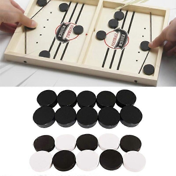 10 stk. Træ Hurtig Sling Puck Spillebrikker til Bræt Hockeyspil Bordlegetøj (Brættet er Ikke Inkluderet)[D] 10PCS 4x0.9cm