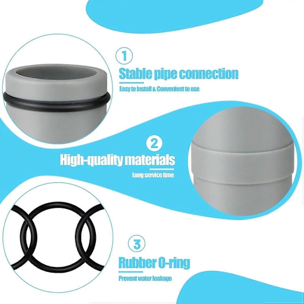 T-stycksförlängning för slangkoppling, 38 mm till 32 mm, poolslangadapter för Intex Bestway Coleman, 3-vägs ventilslangkoppling med rostfritt [D] 2-way Valve 2 Items