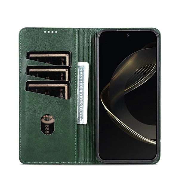 PU-fodral med kalvtextur för OPPO Reno13[D] Dark green