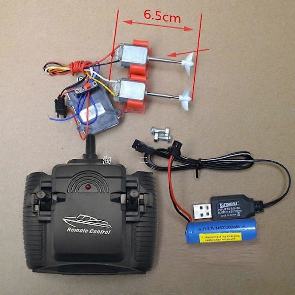 Modellbåt DIY Kits Akselhylse Motor Propell Kontroller Mottaker Sett RC Ny[D] 65mm Chargable