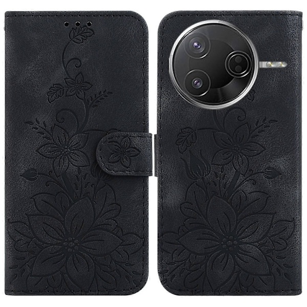 Til Xiaomi Poco F7 Pro 5G F7 Ultra 5G Redmi K80 Pro 5G K80 5G Etui Lily Blomst Præget Læder Telefon[D] Multicolor Black