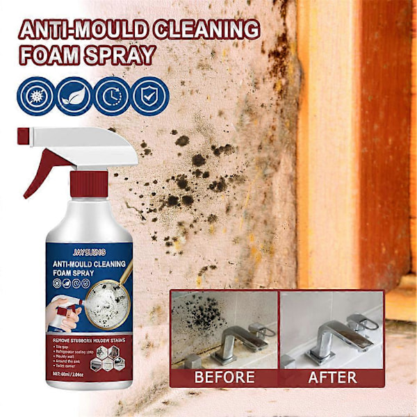 1-3x Anti-Skimmel Renseskum Spray Effektiv Skimmel Fjerner Mildew Renser 60ml Ny[D] 3pcs