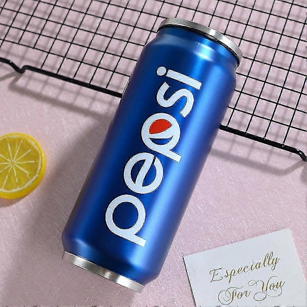 Pepsi Sprite 450ml Termosmugg i Plåt, Vakuumförseglad Mugg, Mugg med Sugrör, Vattenflaska för Utomhussporter[D]