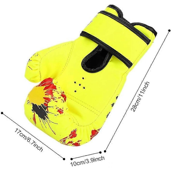 Barnboxhandskar, Punchinghandskar för barn, Mini Boxhandskar Junior för pojkar flickor, Träningshandskar för boxning[D] Yellow