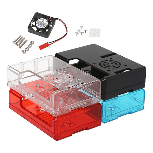 1 kpl Kirkas Kotelo Raspberry Pi 3 Model B: Akryyli Kotelo Jäähdytystuulettimen kanssa