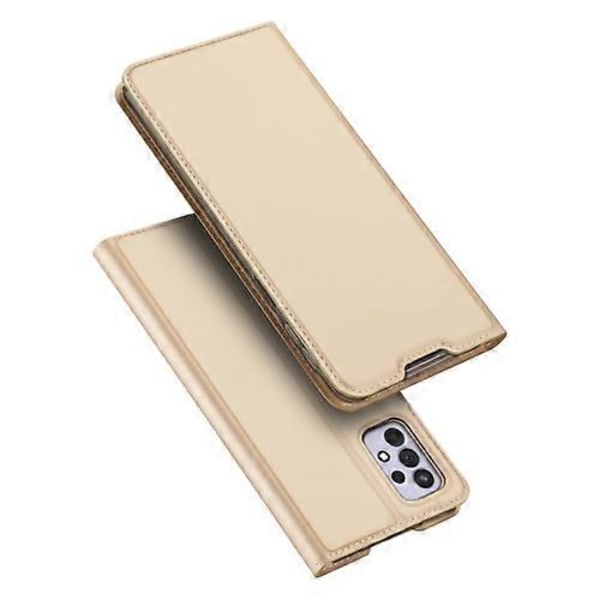 For Samsung Galaxy A33 5G DUX DUCIS Skin Pro Series Støtsikker Horisontal Flip Lær Telefonveske[D] Gold