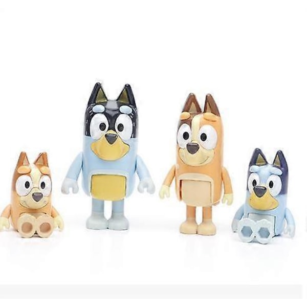 Bluey ja Ystävät 2,5-3 Tuuman Toimintahahmo 4-Pakkaus