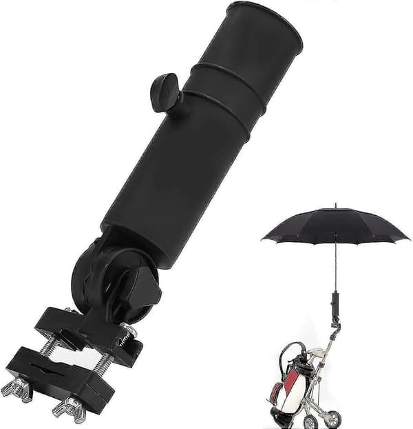 Golfvogn paraplyholder Universal golfvogn paraplystativ til golfvogn håndtag Sort[D]