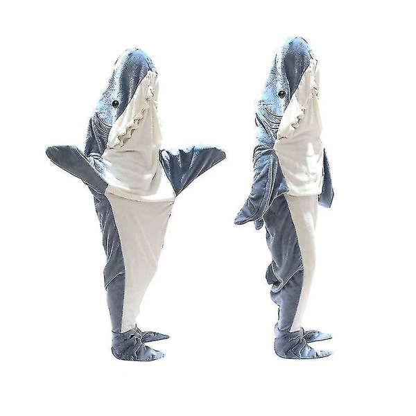 Super Soft Shark Blanket Hoodie Adult Shark Blanket Mysig Flanell Hoodie TY [kk] Light blue 210cm