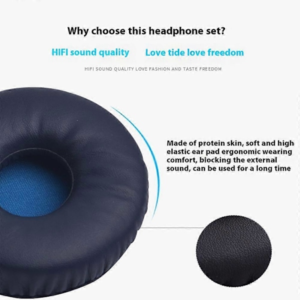 1 Par Til Sony WH-XB700 Hovedtelefoner Udskiftning Ørepude Protein Læder Puder Multicolor Style A