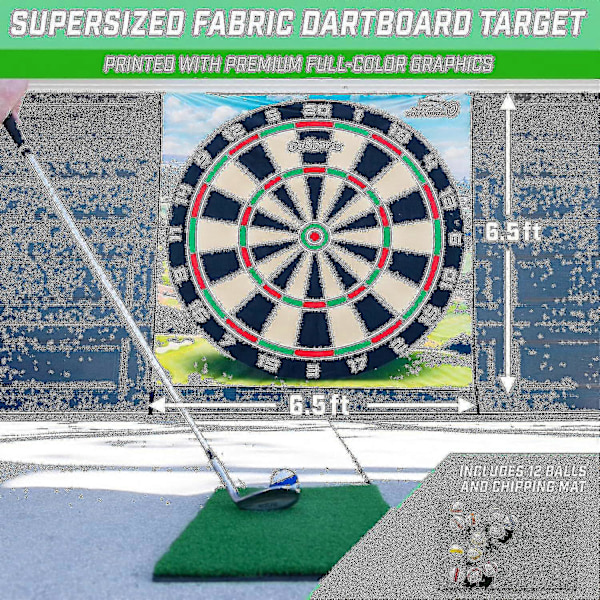 Chip N' Stick Golfspel med Chip N' Stick Golfbollar - Jättelika Måltavlor med Chippingmatta - Välj Klassisk eller Darts 180*180cm