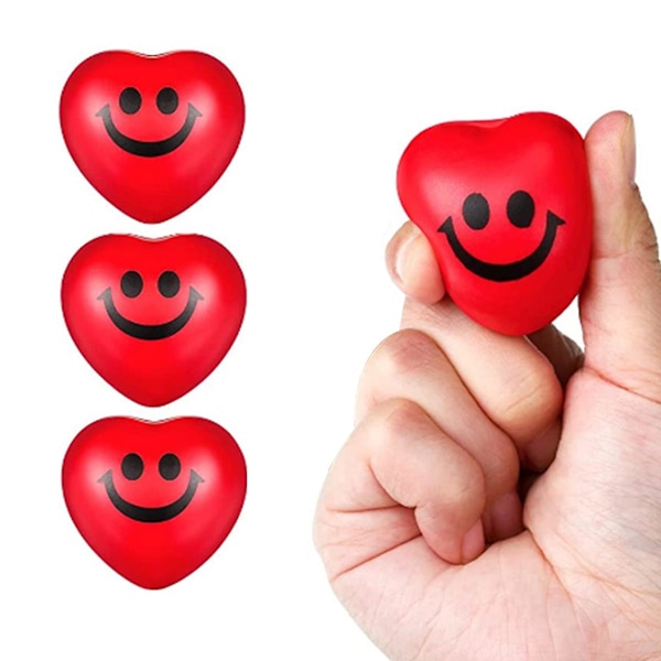 36 stk. Valentinsdag Hjerte Stressbolde Stressbolde Hjerte Smil Ansigt Stressbolde til Valentinsdag P Red
