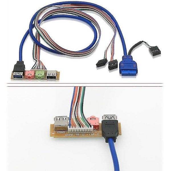 USB 2.0+ 3.0 Port Kabinet PC Computer Kabinet Lyd Frontpanel Udskiftningskabel 70cm