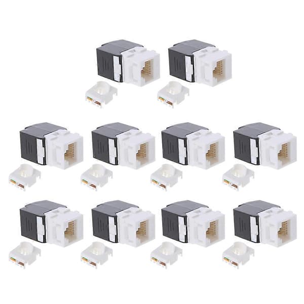 CAT6 RJ45 LAN Stik Keystone Jack Til Internet Netværk Plug Vægpanel 10 Stk.[D]