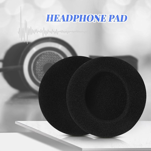 4 Par 55mm Erstatningsøreputer for Hodetelefoner Black