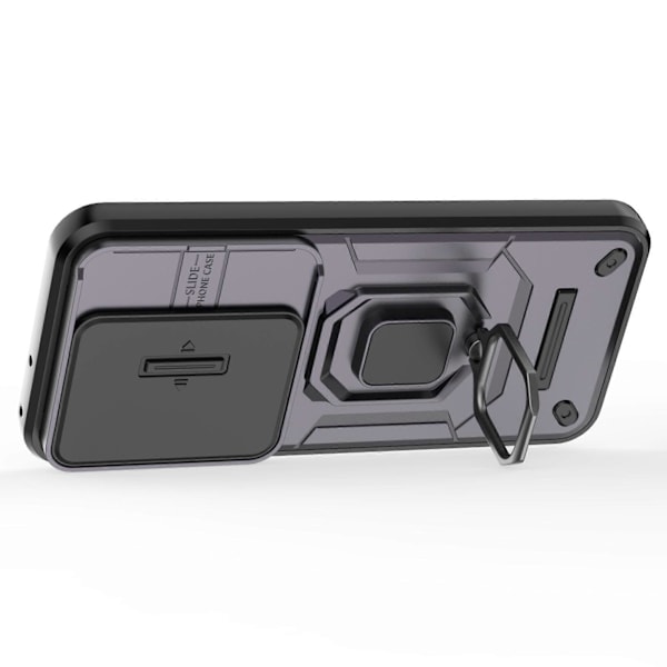 Skal med Stöd och Skjutbart Linsskydd PC+TPU för Huawei Pura 70 Pro / Pura 70 Pro+[D] Purple