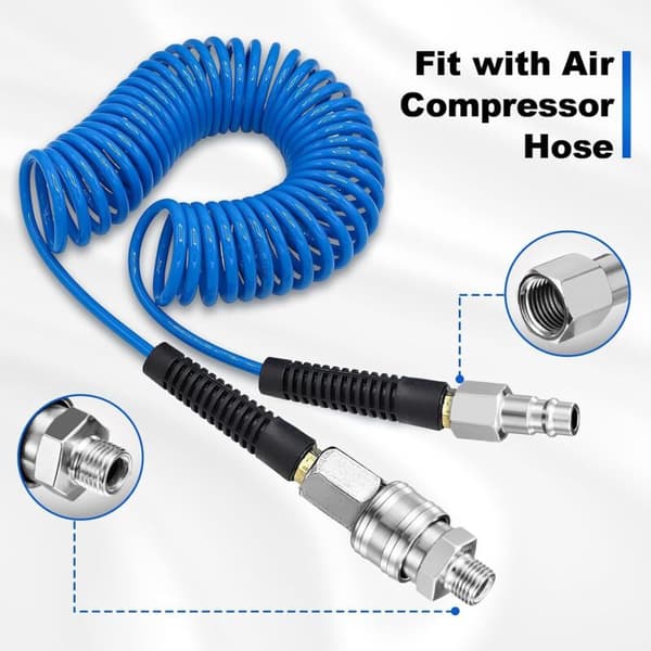 1/4\" BSP Hurtigkobling Pneumatisk Fitting, 10 Stykker, Europæisk Luftkompressor Fitting med Lufttæt Ring, Kompressor Fitting til Pneumatisk Ho(D)