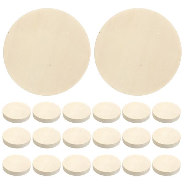 Samleobjekt Figur Display Holder Base Træ DIY Materiale Miniature Model Figurer Rund 50 Sæt[D] Beige 2.50X2.50X0.40CM