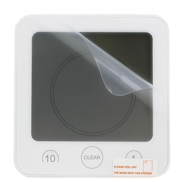 Badrumsklocka, vattentät duschklocka med touchkontroll, LCD, termometer, hygrometer, timer, vit Blanc 0.5 kg