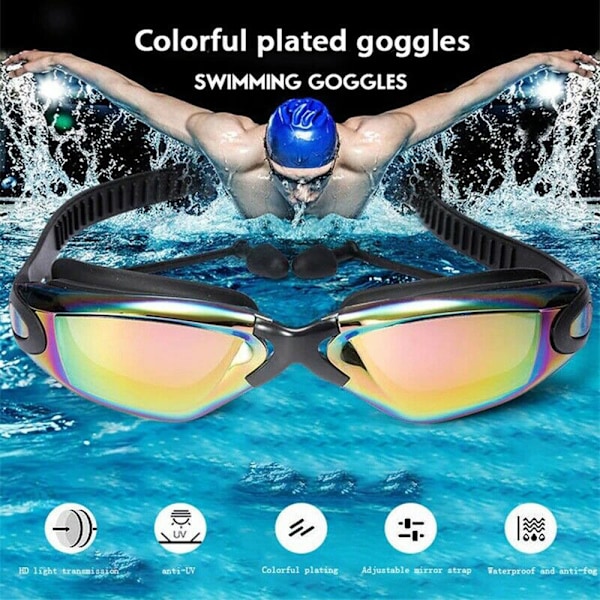 Svømmebriller Dykkerbriller Vandtætte Anti-UV Anti-dug Sort[YJD] black