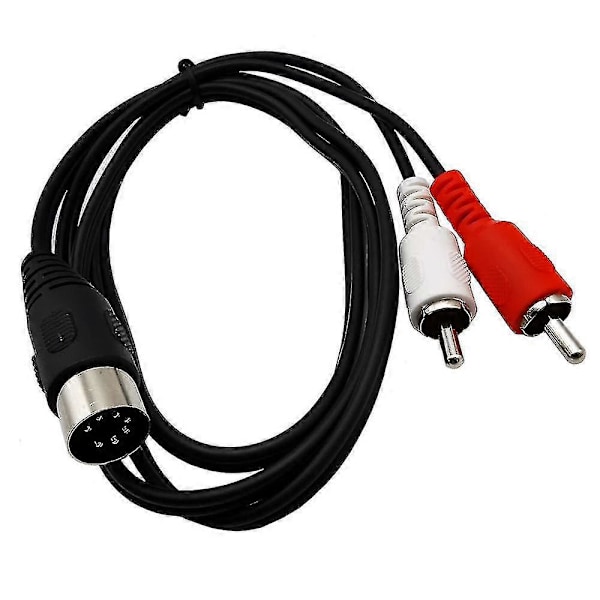 7-pins DIN hannkontakt til 2 RCA Lotus hann/hunn plugg Gammeldags B&O TV-utstyr adapterkabel 50cm 150cm 5ft 1.5m Tw 7pin-RCA Male 1M