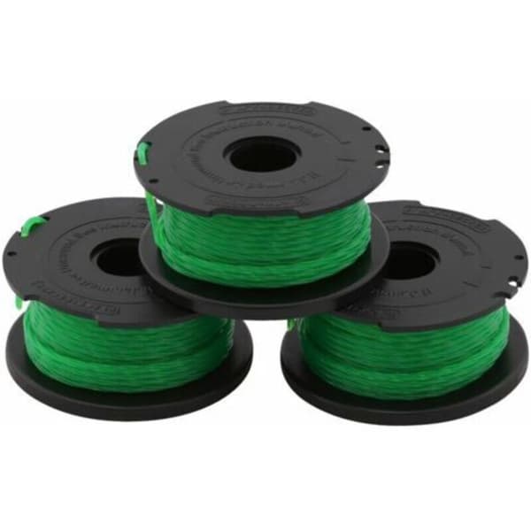 Pakke med 3 ruller kompatibel med BLACK+DECKER A6486-XJ Reflex 6m trimmertråd (2 ruller + 1 gratis rull)（D）