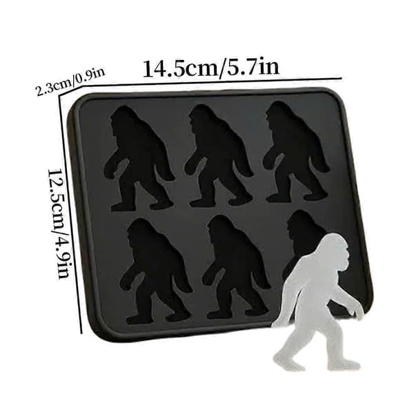 Gorilla Ice Mold Gorilla Ice Cube Tray Silikone Sjove Former Gorilla til Festdrikke (D) Black