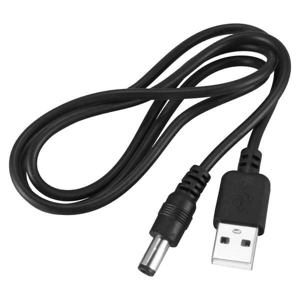 10 kpl USB-kaapeli 5,5 mm / 2,1 mm 5 V DC-liitin virtajohto (musta, 75 cm) [D] Black