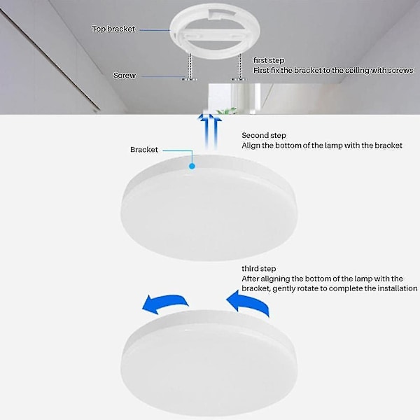 LED-taklampa med 12W rörelsesensor, ljud- och ljusstyrning, induktionstaklampa