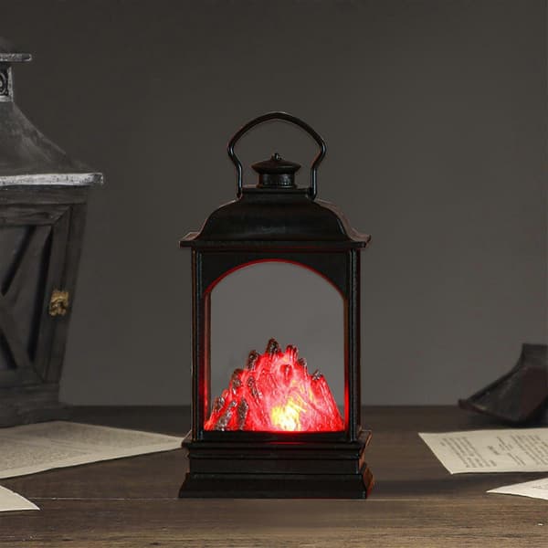 Julepynt Salg! Kompatibel med kullpeis, lys vindlampe, nattlys, dekorasjonsprops til julebord [D] Black