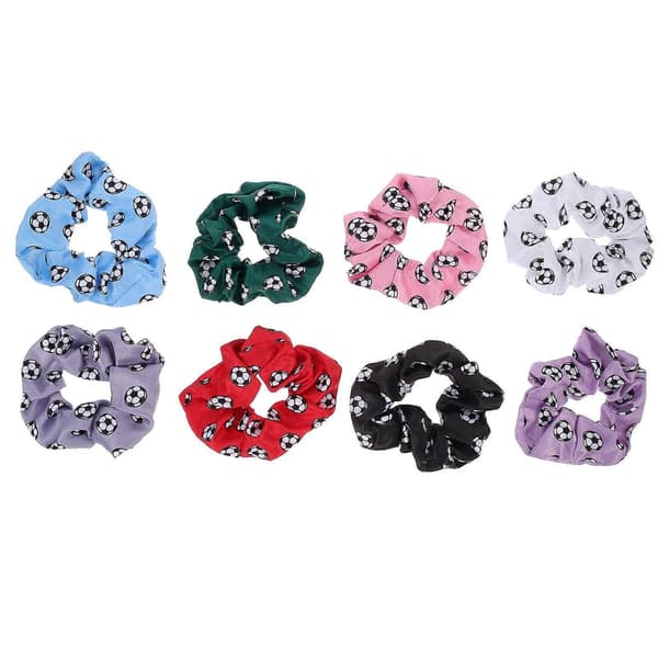 8 st Flickor Elastiska Hårband Rep Tryckta Hår Scrunchies Hästsvans Scrunchy Hårband [D]