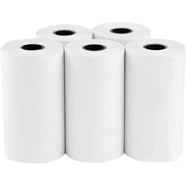 5 rullar termiskt tryckpapper kassarulle tryckpapper överföringspapper [D] White 5.70X2.50X0.20CM