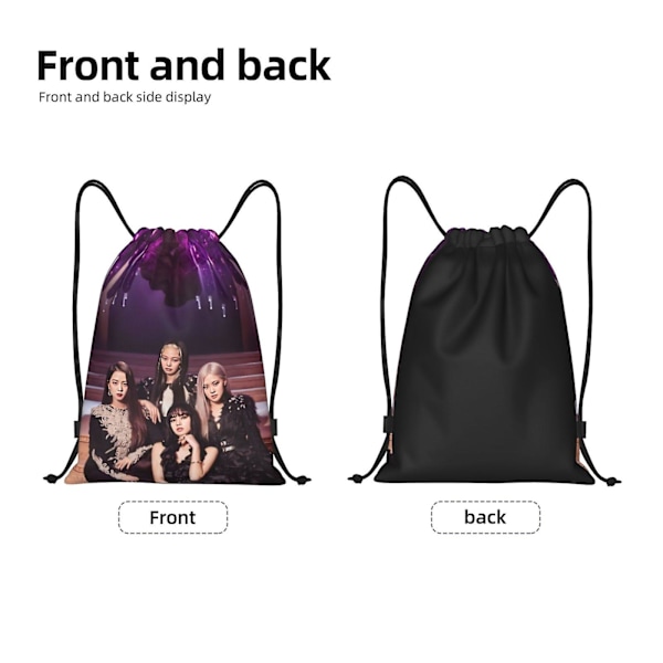 Blackpink (29) Trekksekk med snor Sport Gym Bag For Yoga Svømming Gymsack Sport Strap Pack Bag-yq19[C]