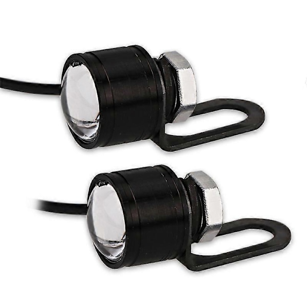 2 stk Motorsykkel LED Blinklys Motor Strobe Flash Advarselsbremselys Lampe 12V Spotlight Fisheye Linse Lampe Gul Blå Hvit