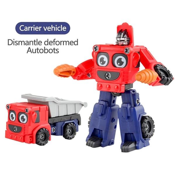 Billeksak Barnleksaker DIY Demontering Och Montering Deformationsbil Man Grävmaskin Lastbil Manuell Skruvmontering Deformationsbil[D] C