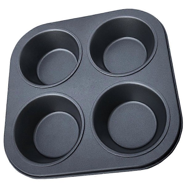 Muffinsformar 4 Fack Ugnsform Cupcake Non-stick Bakform för Hembakning (Svart) Black 19x19CM
