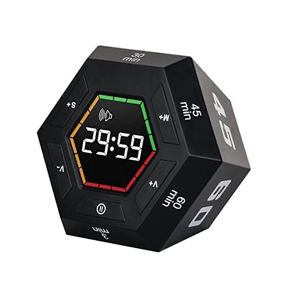 Pomodoro-timer, Produktivitetstimer, 3, 5, 15, 30, 45, 60 Minuters Förinställd Smart Nedräkningstimer, Tid M