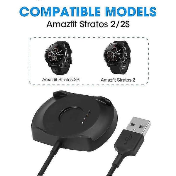 USB-ladekabel for Huami Stratos Smartwatch 2/2S[D] black