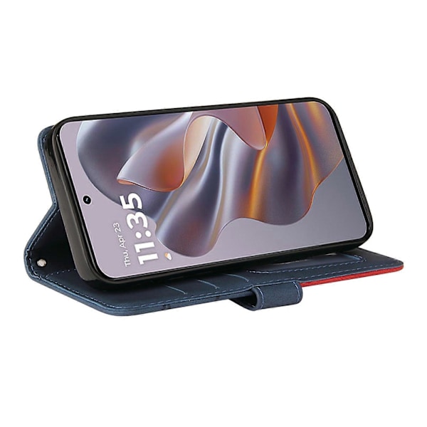 Läderfodral för Motorola Edge 50 Neo 5G - Läder Serie, Färgsplicing, Plånbok, Stativ